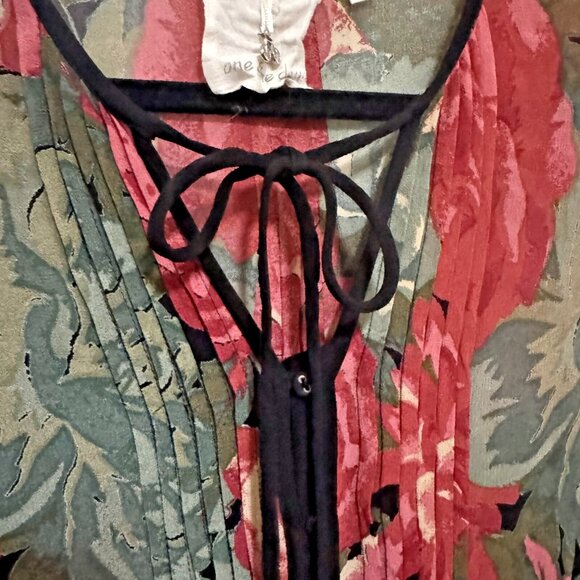 Anthropologie One Fine Day Sheer Floral Blouse Sz XS Button Front Romantic Boho - Picture 4 of 16